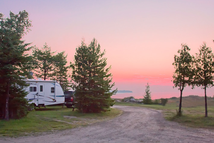 Castle Rock Lakefront Mackinac Trail Campground Saint Ignace Mi 5