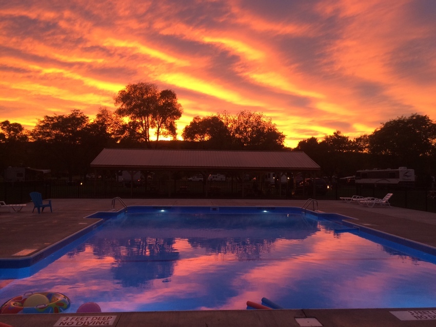 Trout Run Camp Resort Pool At Sunset